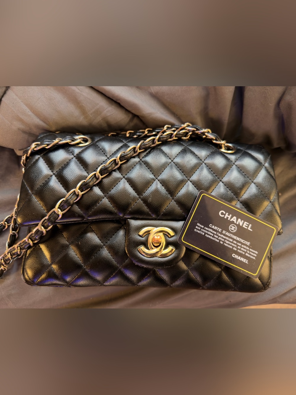 Chanel Classic Quilted Double Flap Shoulder Bag in Black - Medium Size
